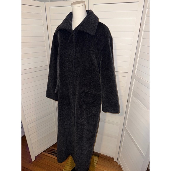 Steilmann Saks Fifth Avenue Wool Mohair Blend Long Coat Size 10 Charcoal Gray - Picture 4 of 7